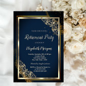 Invitation Frame Or Festive Retraite Bleue