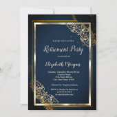 Invitation Frame Or Festive Retraite Bleue (Devant)