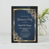 Invitation Frame Or Festive Retraite Bleue (Debout devant)