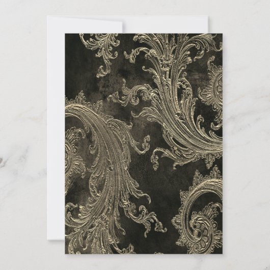 Invitation Frame Or Festive, Retraite Florale Damas (Dos)