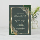 Invitation Frame Or Festive Retraite verte (Debout devant)