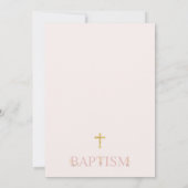 Invitation Frame rose Filles Boho Floral Baptême Christening (Dos)