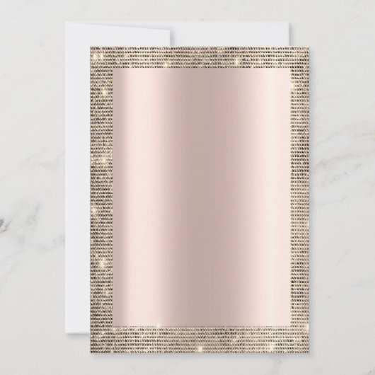 Invitation Frame Sequins Or Festif, Retraite Or Rose I (Dos)