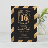 Invitation Frame Sweet 16 Black ID758 (Debout devant)