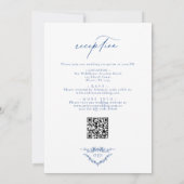 Invitation Français Bleu Victorien Code QR Tout en un Mariage (Dos)