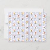 Invitation Français, floral, rose / bleu, de la pépinière de, (Dos)