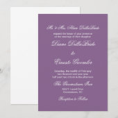 Invitation Français Lilac élégant Monochrome (Devant / Derrière)