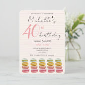 Invitation Français Macarons Aquarelle Peinte à la main sur m (Debout devant)