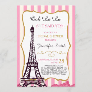 Invitation Français nuptiale de Tour Eiffel de Paris