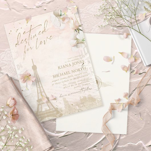 Invitation Français Romance Mariage Blush ID870