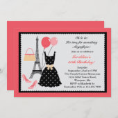 Invitation française d'anniversaire de mode (Devant / Derrière)