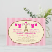 Invitation française de baby shower de jumeau de (Debout devant)