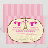 Invitation française de baby shower de jumeau de (Devant / Derrière)