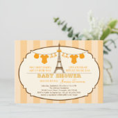 Invitation française de baby shower de jumeau de (Debout devant)