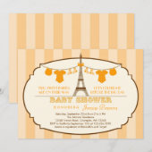 Invitation française de baby shower de jumeau de (Devant / Derrière)