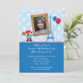 Invitation française de Birtday de photo d'artiste (Debout devant)