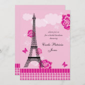 Invitation française de Fête de la mariée de Tour (Devant / Derrière)