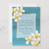 Invitation Frangipani blanc mariage d'art des fleurs tropical (Devant)