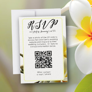 Invitation Frangipani Code QR vertical Mariage RSVP