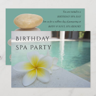 Invitation Frangipani et journée de spa pour un anniversaire 