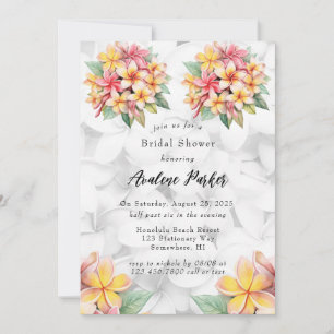 Invitation Frangipani Fête des mariées florale hawaïenne