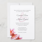 Invitation Frangipani Floral rose Mariage blanc (Devant)