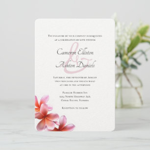 Invitation Frangipani Floral rose Mariage blanc