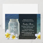 Invitation Frangipani & Mason Jar Beach Fête des mariées à th (Devant / Derrière)