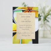 Invitation Frangipani plage mariage aquarelle art tropical (Debout devant)