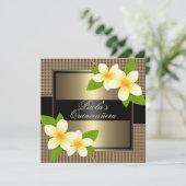 Invitation Frangipani Quinceañera Black & Gold (Debout devant)