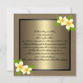 Invitation Frangipani Quinceañera Black & Gold (Dos)