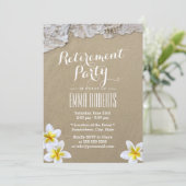 Invitation Frangipani Tropical Floral Beach Retraite Party (Debout devant)