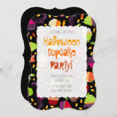 Invitation Frankencake - Cute Halloween Cupcake (Devant / Derrière)