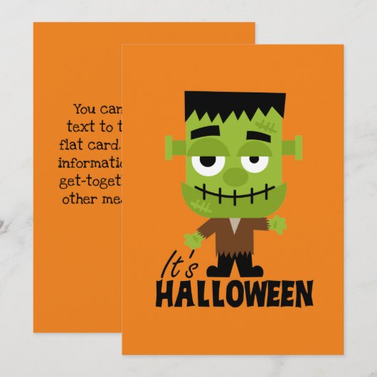 Invitation Frankenstein C'est Halloween (Devant / Derrière)