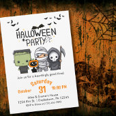 Invitation Frankenstein Momie Faucheuse Chat Mignon Halloween