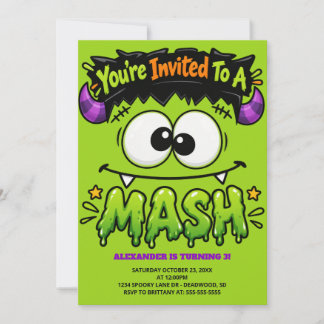 Invitation Frankenstein Monster Mash Anniversaire Halloween