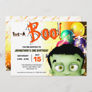 Invitation Frankenstein Monster Peek A Boo