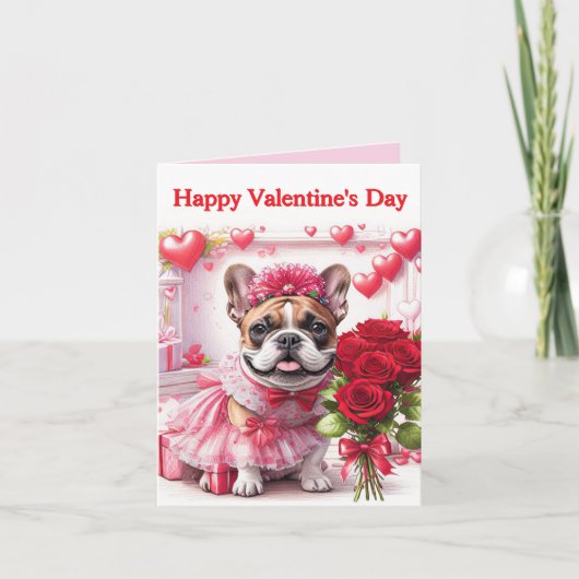 Invitation Französische Bulldogge Rosen French Bulldog (Devant)
