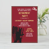 Invitation Frapeau pompier/pompier Chef de la retraite (Debout devant)