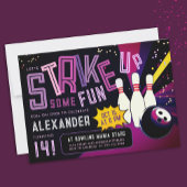 Invitation Frappe de Bowling cool violette colorée