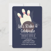 Invitation Frappe de Bowling et fête d'anniversaire (Devant)