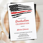 Invitation Frappe de pompier graduée mince Red Line Flag Part