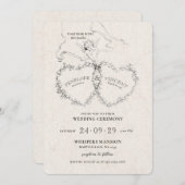 Invitation Frappé par la flèche de Cupid (Devant / Derrière)