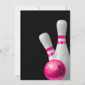 Invitation Frappe rose S'amuser un peu fille bowling annivers (Dos)