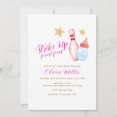 Invitation Frapper quelques Fun Bowling Sport Baby Shower Ros (Devant)