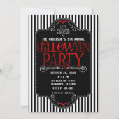 Invitation Frappes Noires Et Blanches Fête D'Halloween Gothiq (Devant)