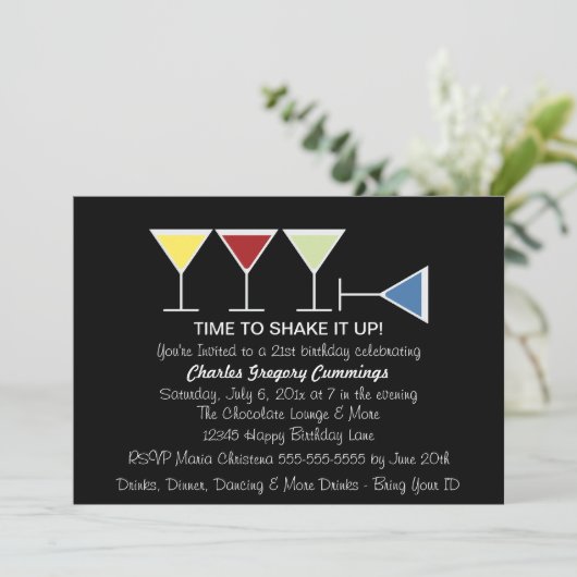 Invitation Frappez l'invitation d'anniversaire de plancher (Debout devant)