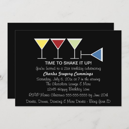 Invitation Frappez l'invitation d'anniversaire de plancher (Devant / Derrière)