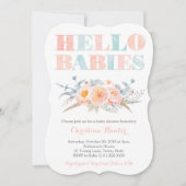 Invitation Fraternal Boy Girl Twins Genderless Baby shower (Devant)