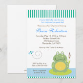 Invitation Freddy le Baby shower de grenouille à l'étang 5x7  (Devant / Derrière)